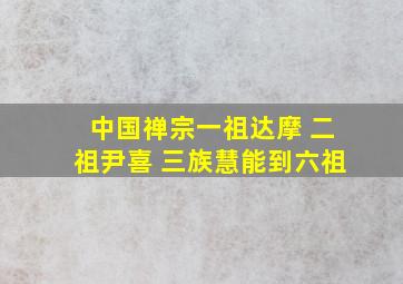 中国禅宗一祖达摩 二祖尹喜 三族慧能到六祖